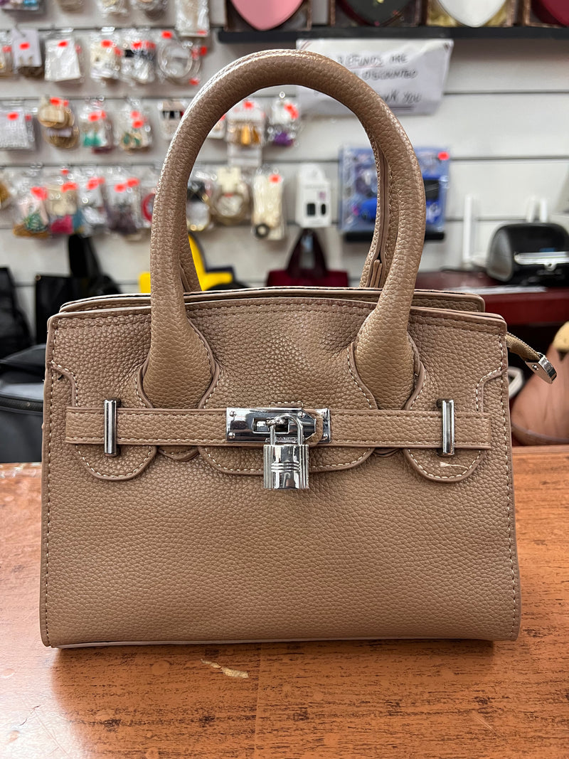 Elegant Lock Detail Structured Mini Handbag A-069