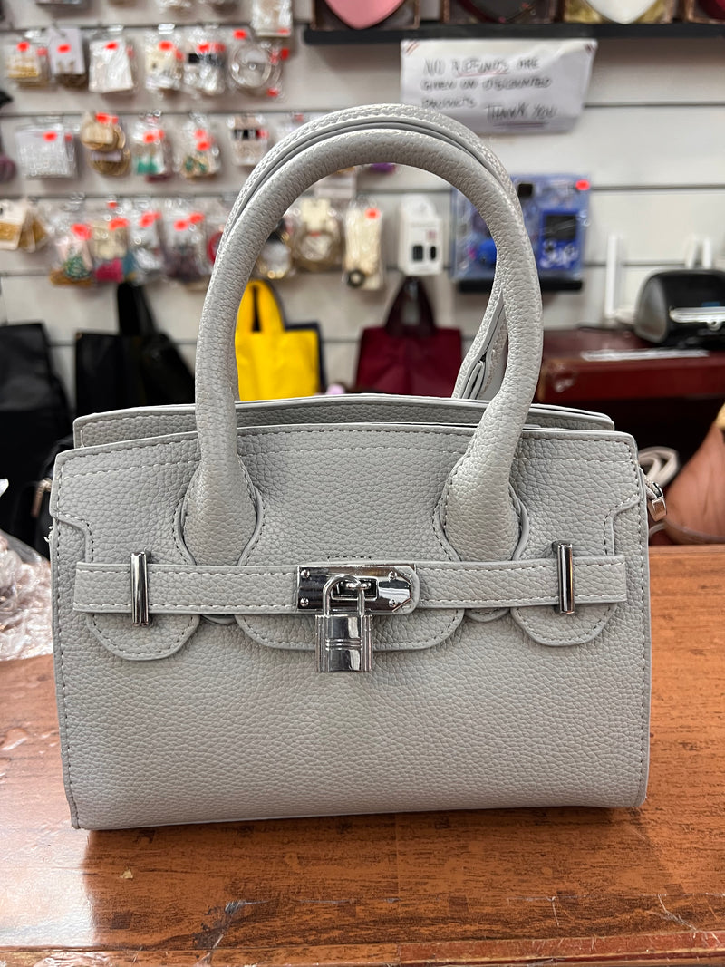 Elegant Lock Detail Structured Mini Handbag A-069