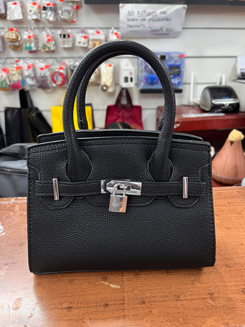 Elegant Lock Detail Structured Mini Handbag A-069
