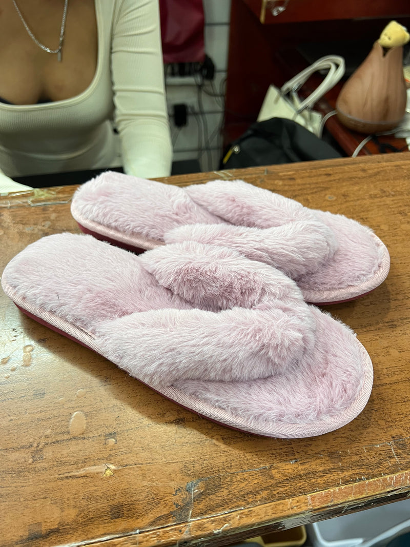 Cloudy Cozy Fluffy Cross-Band Bedroom Slippers A-096