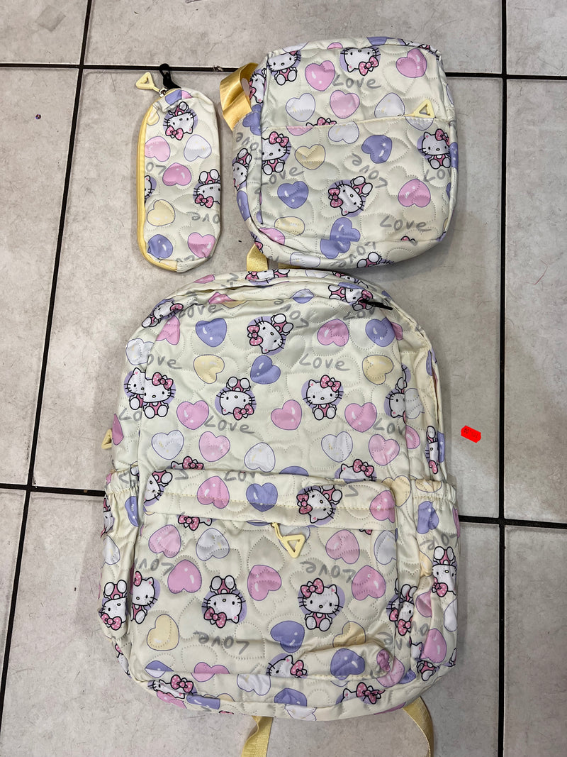 Sweetheart Quilted 3-Piece Kids Backpack Set A-055