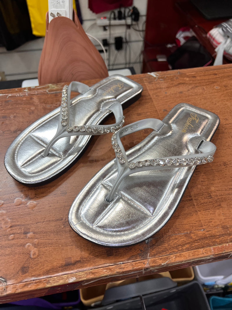 Crystal Glow Rhinestone Thong Sandals A-008