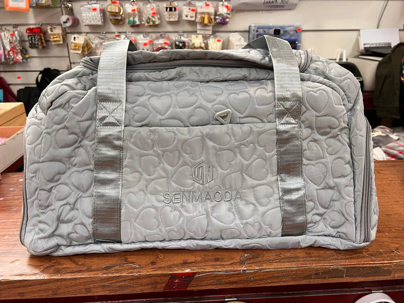 SENMAODA Heart Quilted Weekend Duffel Bag A-057
