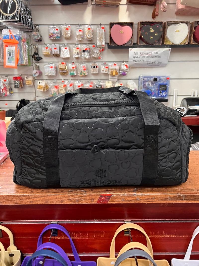 SENMAODA Heart Quilted Weekend Duffel Bag A-057