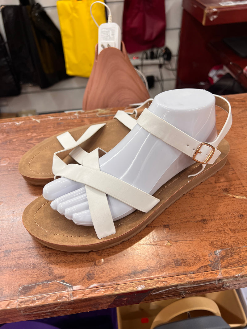 Easy Street Buckle Strap Flat Sandals A-042