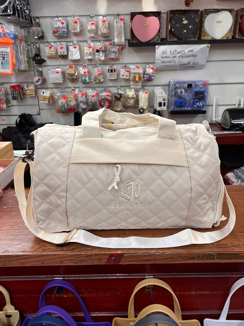 SENMAODA Luxe Quilted Weekend Duffel Bag A-059