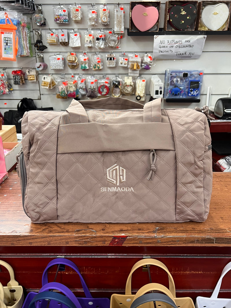 SENMAODA Luxe Quilted Weekend Duffel Bag A-059