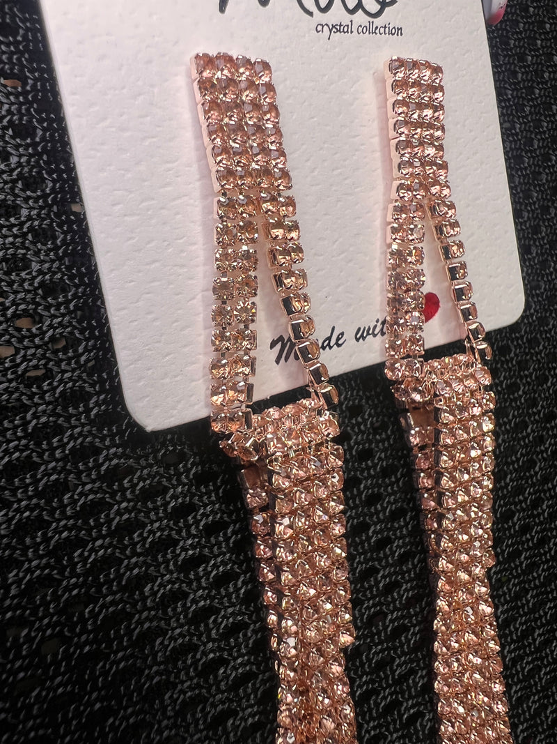 Rhinestone Long Tassel Elegant Drop Earrings