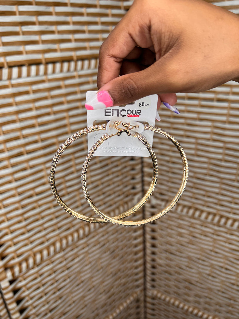 Crystal Iridescent Rhinestone Earrings