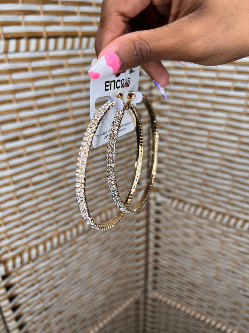 Crystal Iridescent Rhinestone Earrings