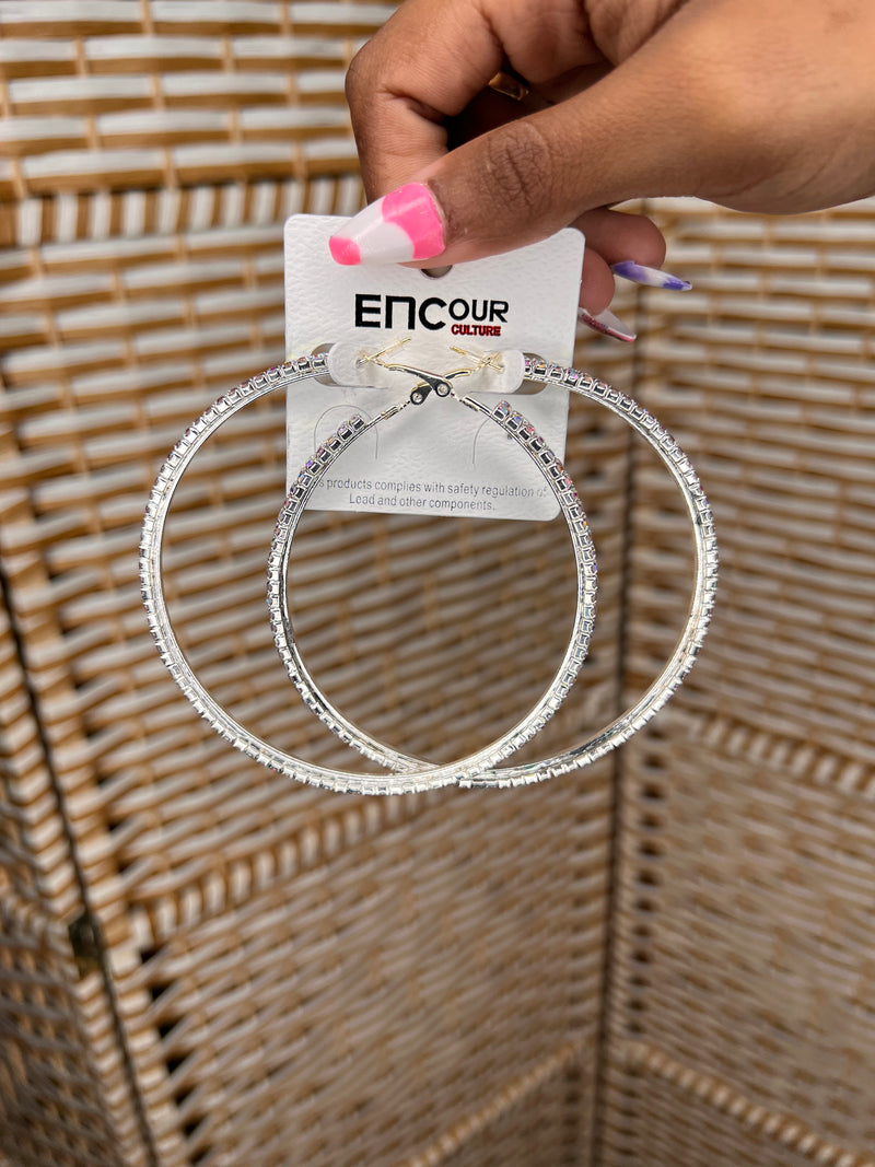 Crystal Iridescent Rhinestone Earrings