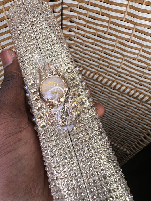 Bolso de mano con diamantes de imitación de lujo brillante de noche para mujer
