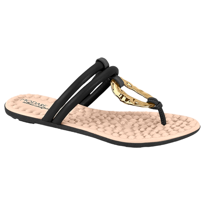 Modare Ladies Comfort Double-Linked-Strap Golden-Loop Slippers (Only Size 38/7)