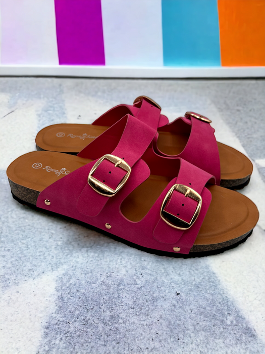 Rosa🥀Siena Soft Footbed Nubuck Double Buckle Sandals