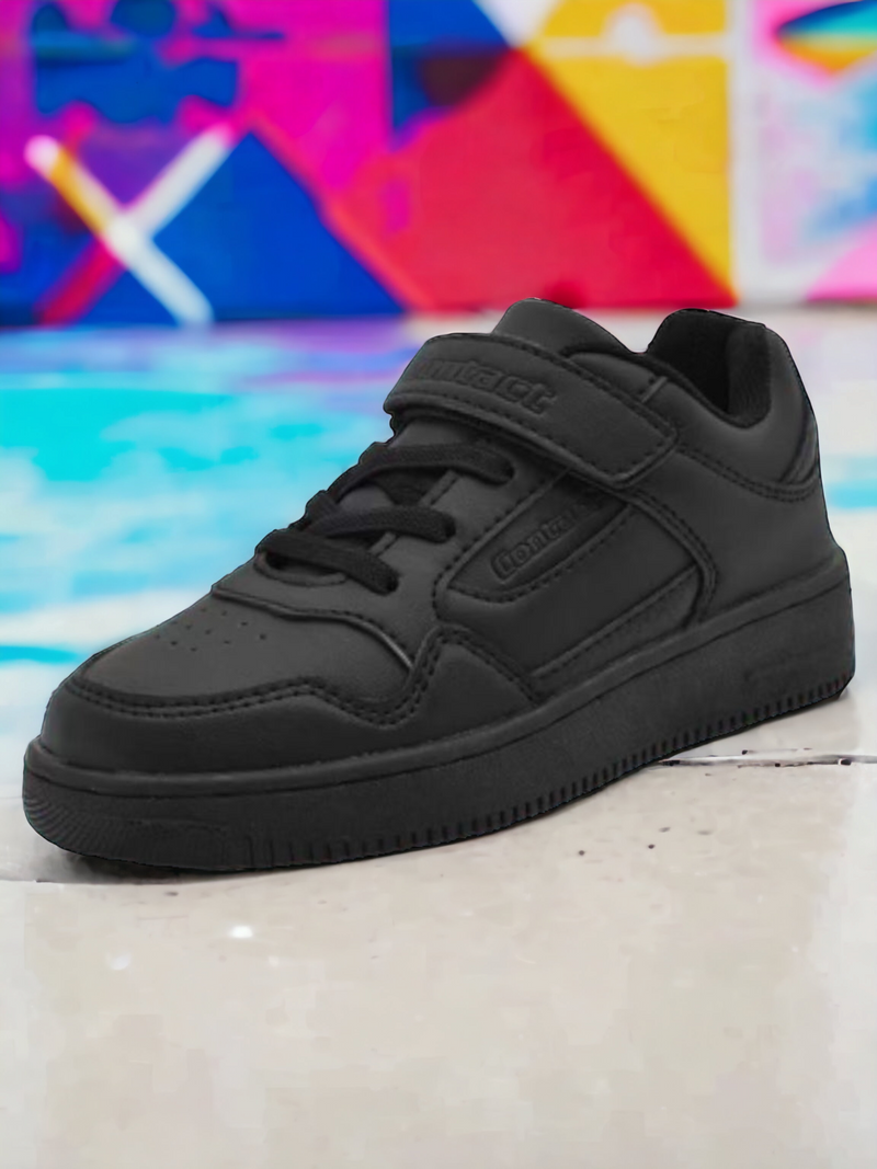 Unisex Kids Lace & Velcro Perforated School Shoes (Only Size 24/ 8)