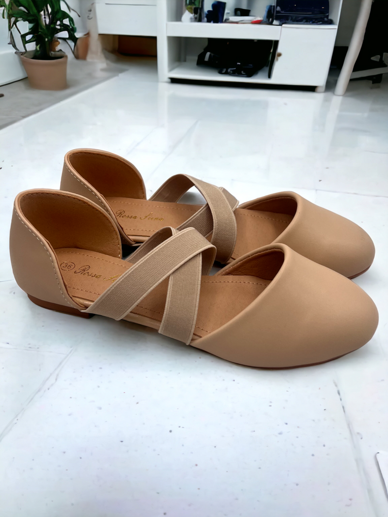 Ladies Cross-Strap Closed-Toe Shoes