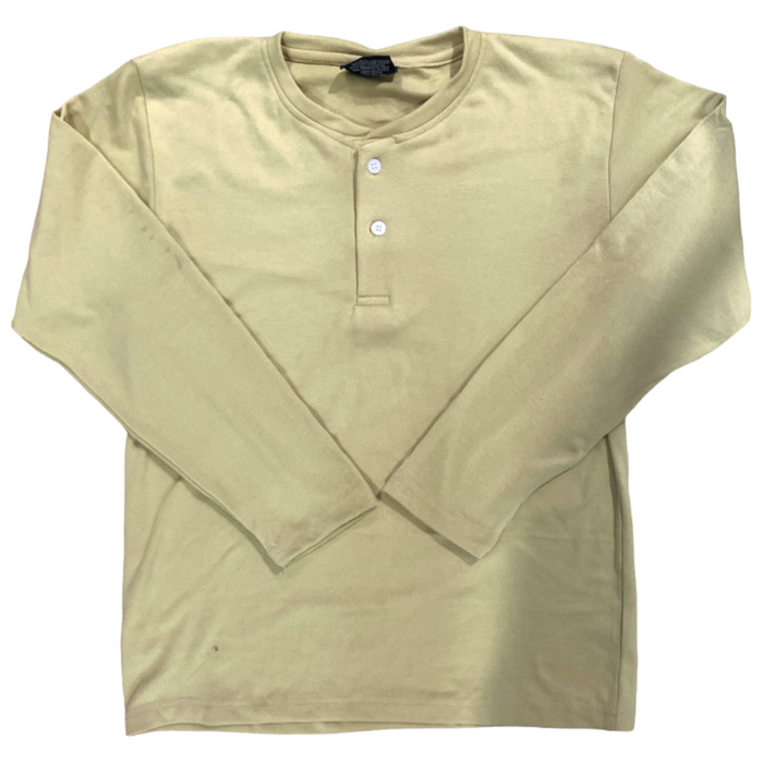Men Long Sleeve Double-Button T-shirt