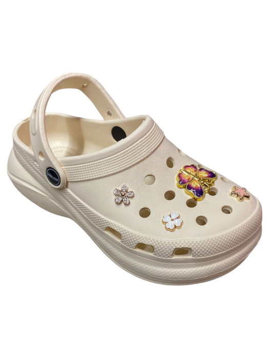 Ladies Butterfly, Flowers & Star Charm Crocs (Only Size 38/7)