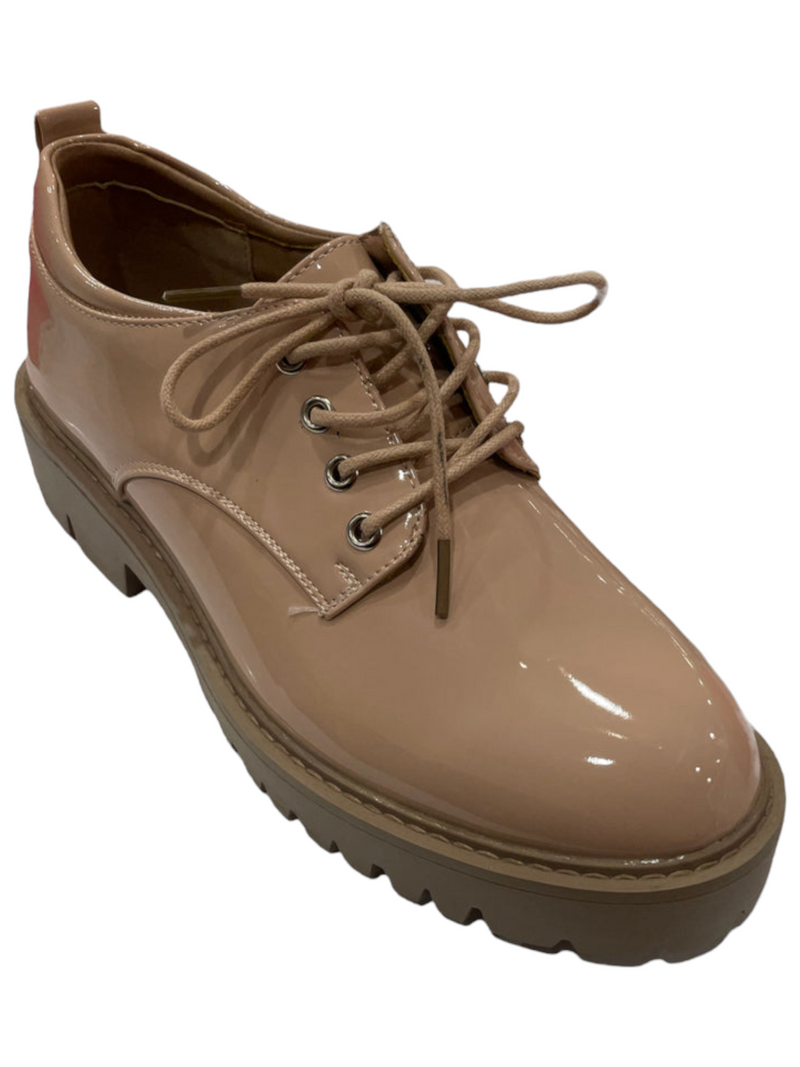 Ladies Glossy Lace-Up Low-Cut Boot Shoes (Only Size 41/10)