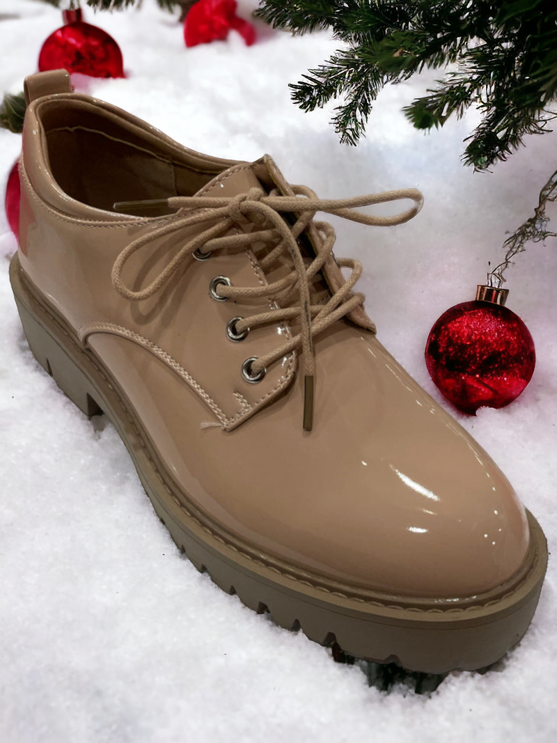 Ladies Glossy Lace-Up Low-Cut Boot Shoes (Only Size 41/10)