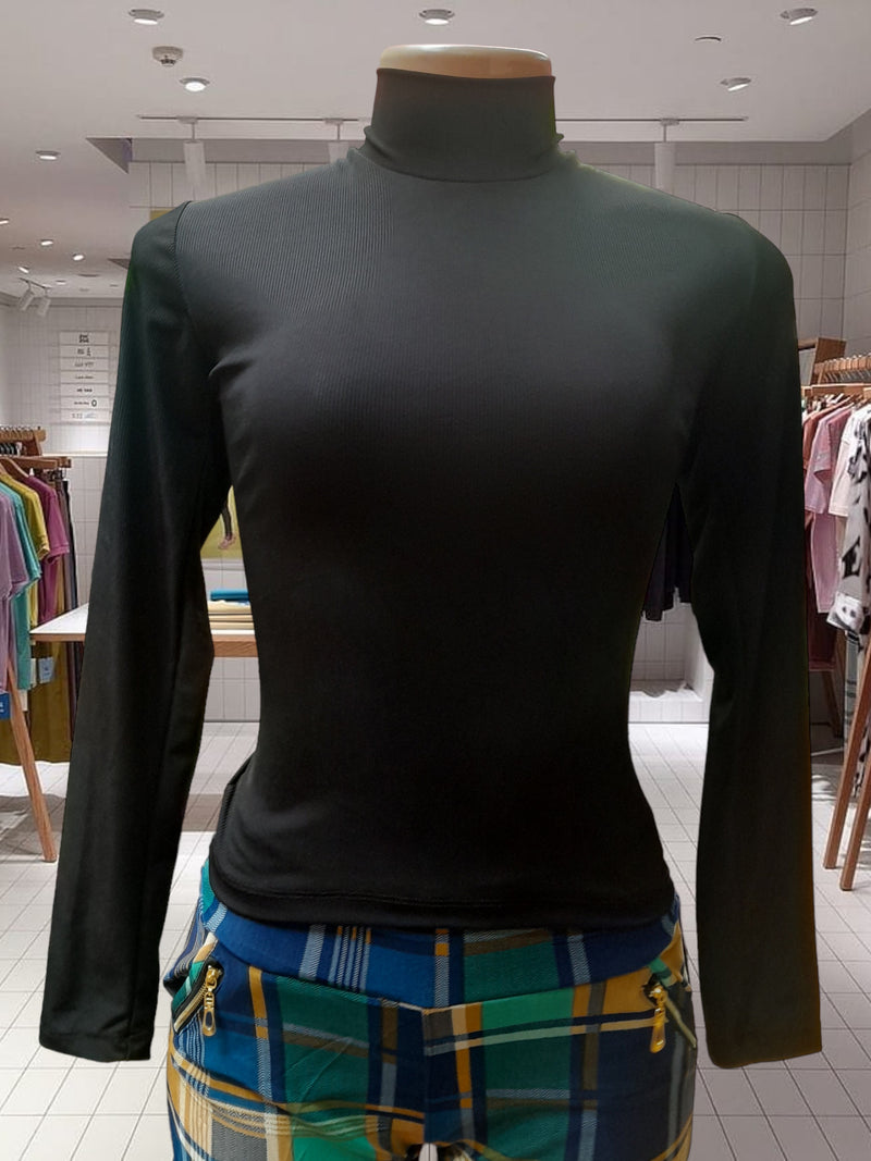 Volaré Fashion Cozy Mock Neck Long Sleeve Top