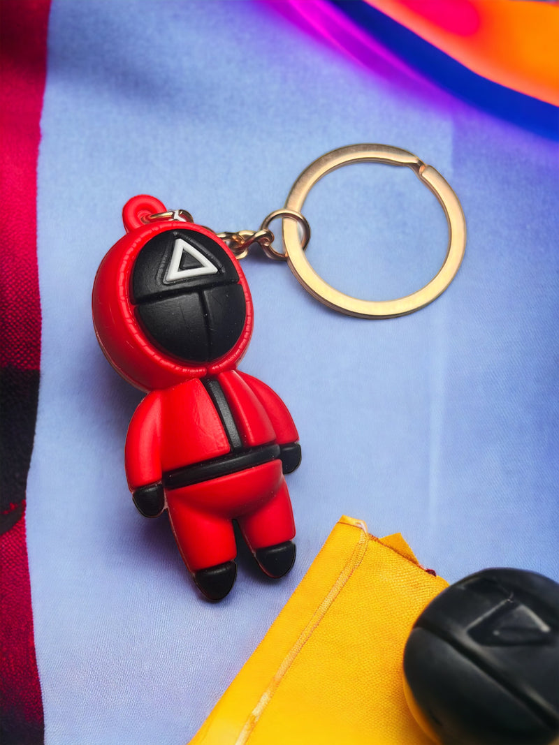 Sisi NY Collection Mini Squid Games Keychain/Keyrings Red Masked Soldier