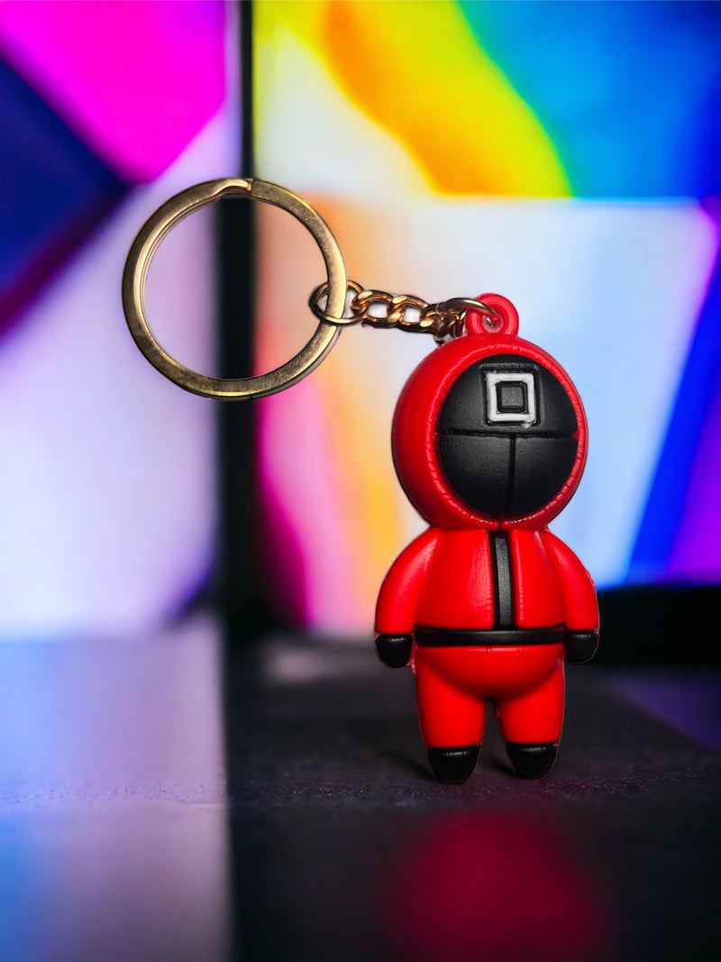Sisi NY Collection Mini Squid Games Keychain/Keyrings Red Masked Soldier