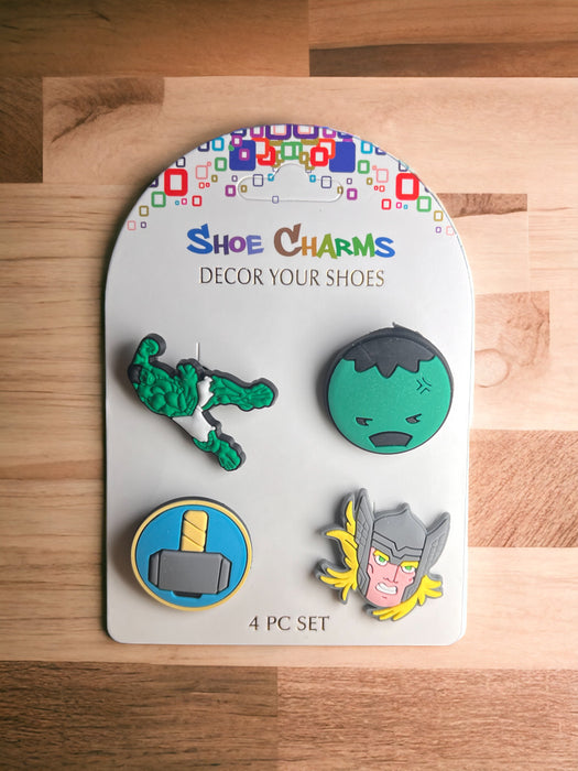 Shoes Charms for Crocs Hulk & Thor 4 Pcs