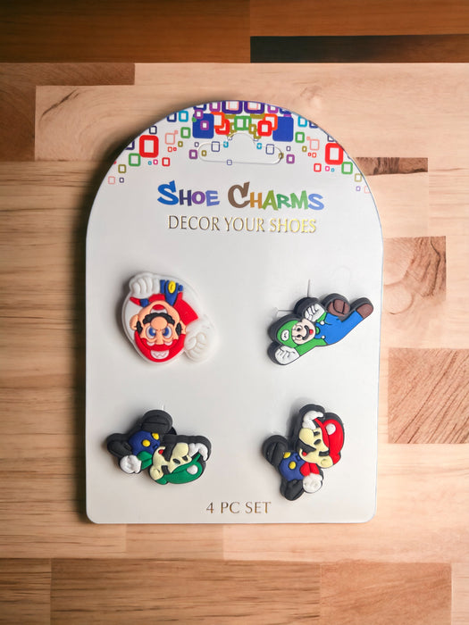 Shoes Charms for Crocs Mario Bros 4 Pcs