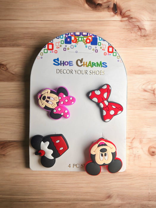 Shoes Charms for Crocs Mickey And Minnie Mouse 4 Pcs
