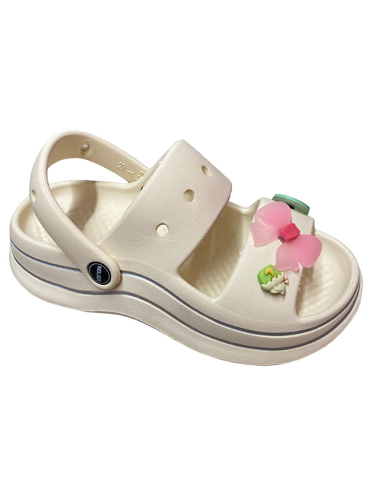 Ladies Cupcake & Bow Charm Crocs Sandals