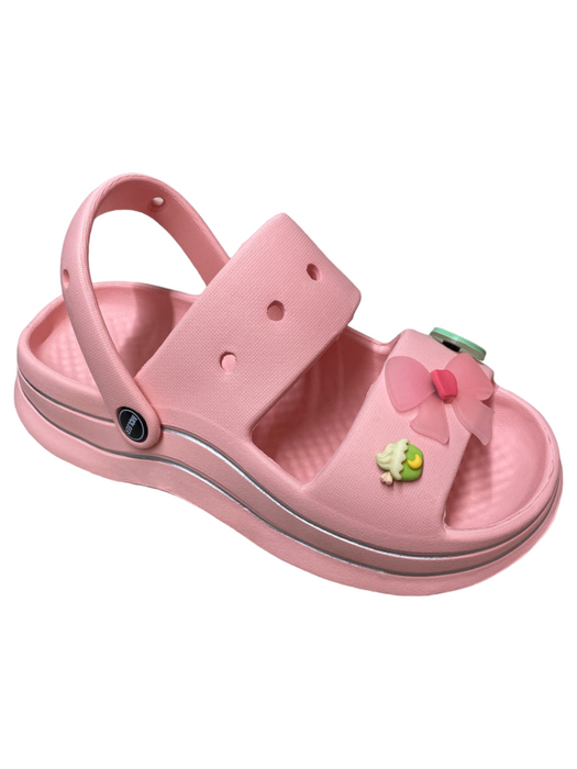 Ladies Cupcake & Bow Charm Crocs Sandals