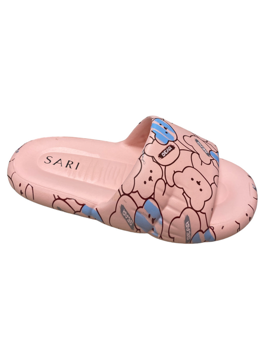 SARI Ladies Bear-Patterned Slides