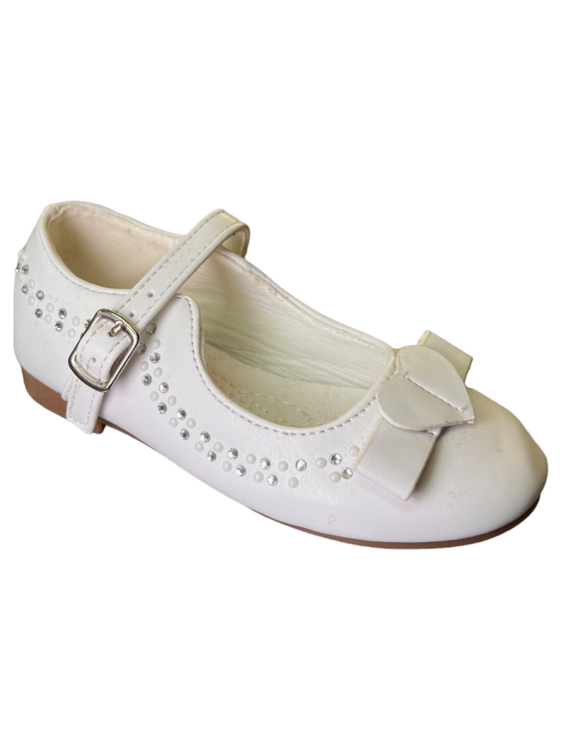 Girls Heart-Bow Beaded Buckle Whole Shoes (Only Size 23)