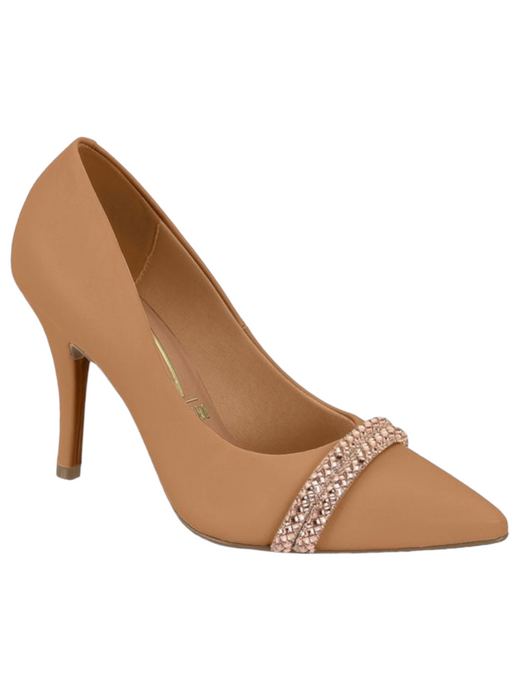 Vizzano Ladies Comfort Shiny-Strap-Decor High Heel Shoes