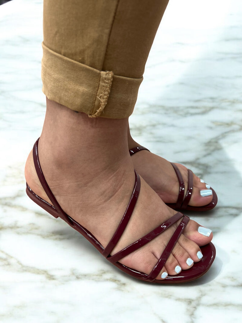 Ladies Glossy Minimalist Sandals W25-140B