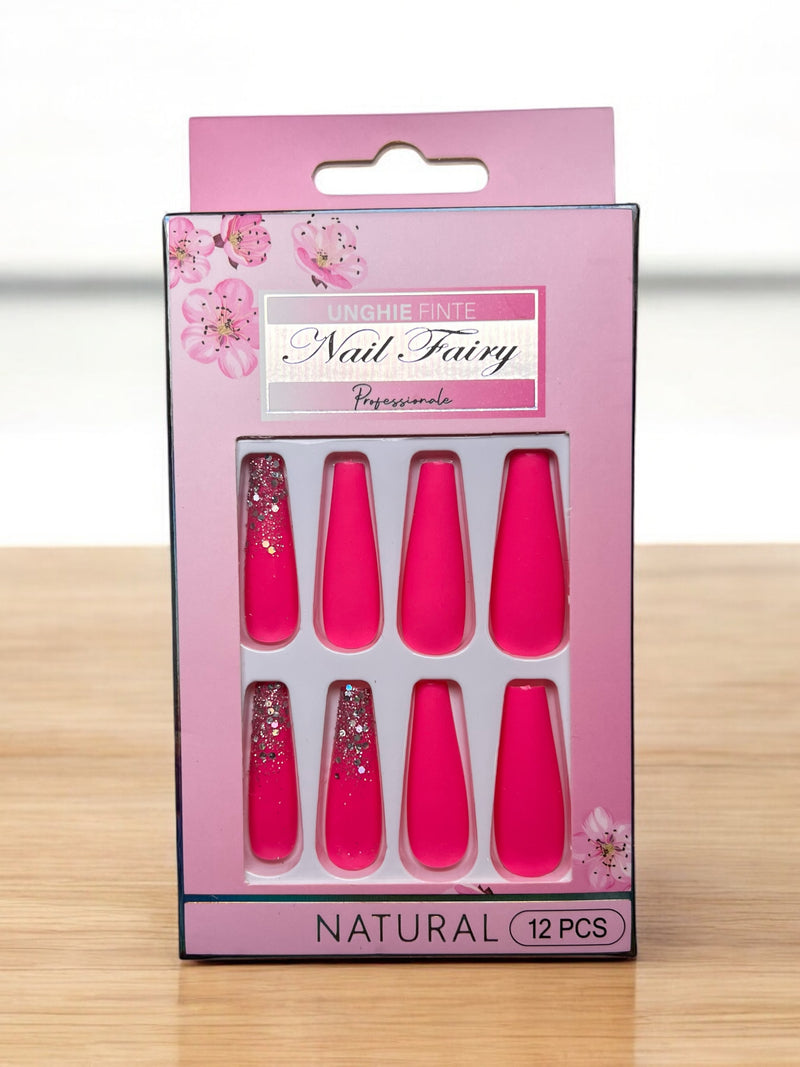 Nail Fairy Natural Glitter Press-On Nails - 12 Piece Set