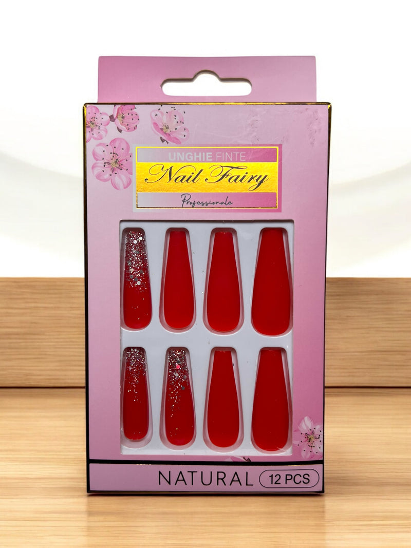 Nail Fairy Natural Glitter Press-On Nails - 12 Piece Set