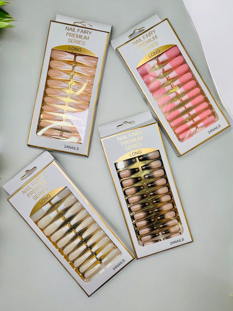 Nail Fairy Premium Series Long Press-On Nails - 24 Piece Set