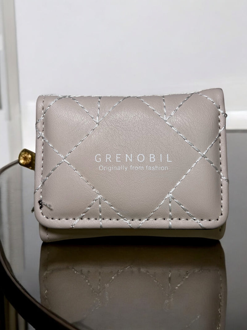 Grenobil Quilted Cognac Zip Wallet D-3552