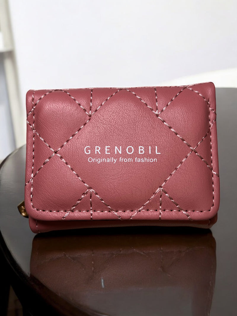 Grenobil Quilted Cognac Zip Wallet D-3552