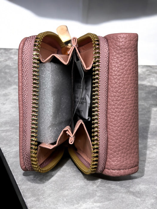 Textured Brown Fold Wallet with Gold Emblem D-3842