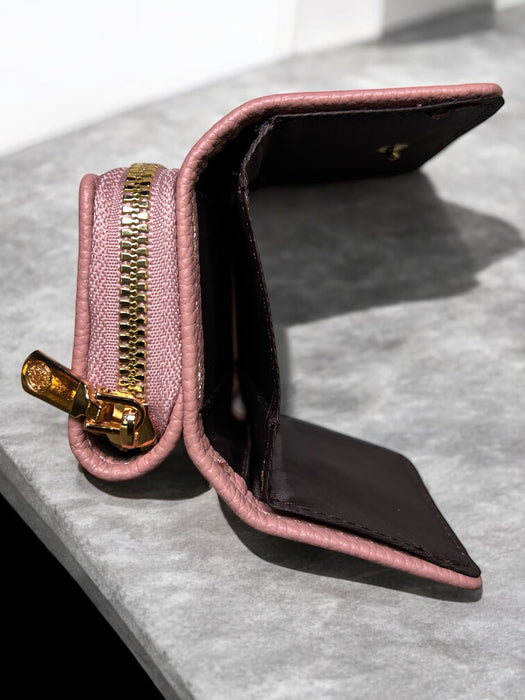 Textured Brown Fold Wallet with Gold Emblem D-3842
