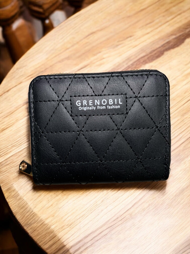 Grenobil Diamond-Stitched Zip Wallet D-3696