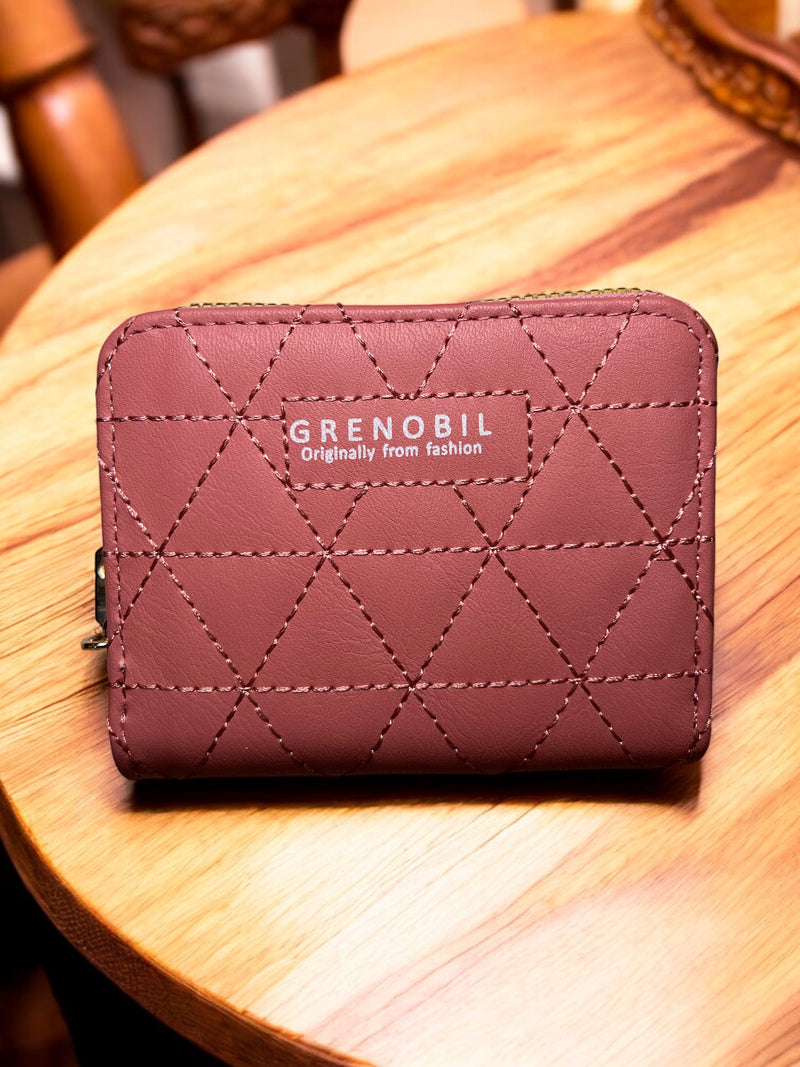Grenobil Diamond-Stitched Zip Wallet D-3696