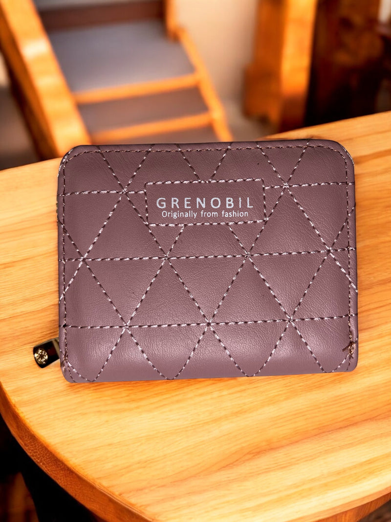 Grenobil Diamond-Stitched Zip Wallet D-3696