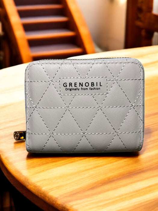 Grenobil Diamond-Stitched Zip Wallet D-3696