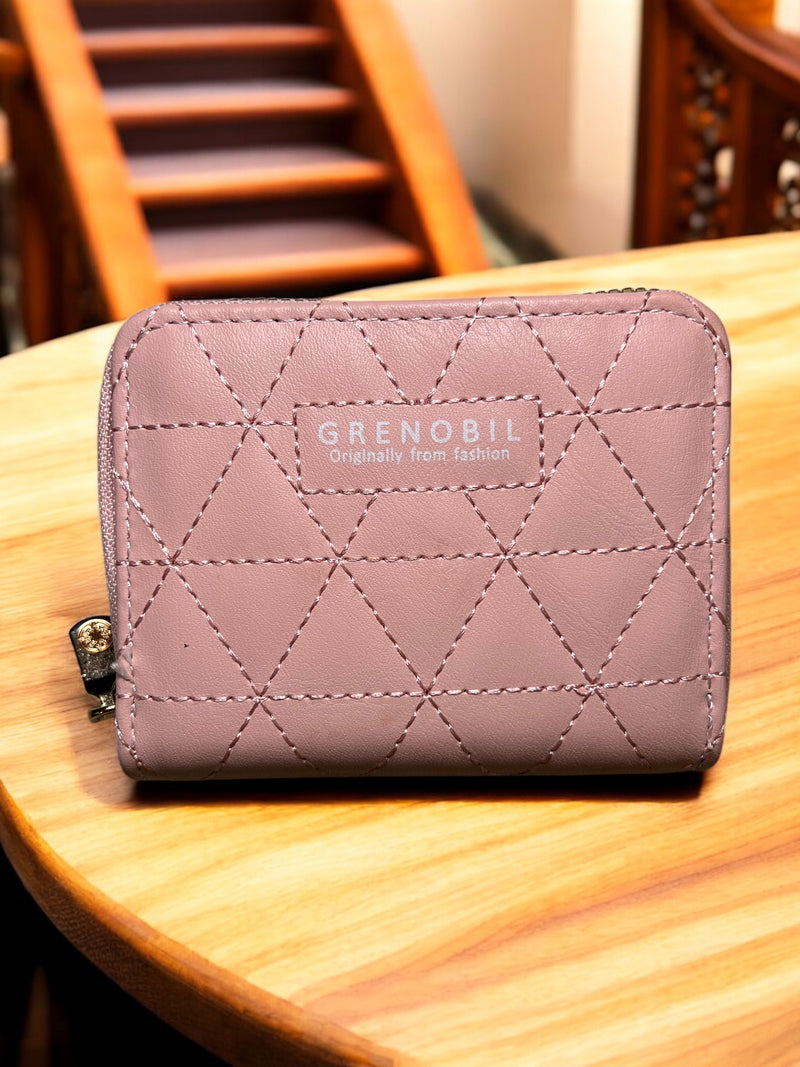 Grenobil Diamond-Stitched Zip Wallet D-3696