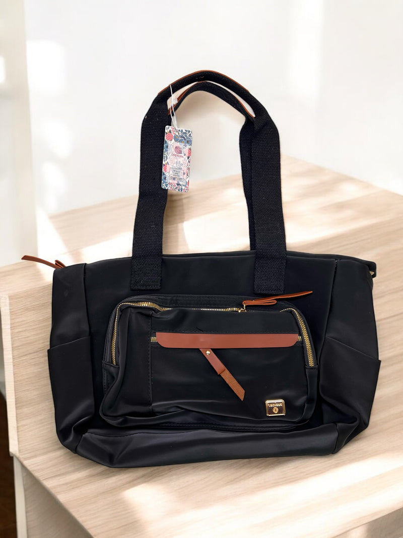 Casual Tote Bag with Front Pocket and Canvas Handles B-0233/B-0232