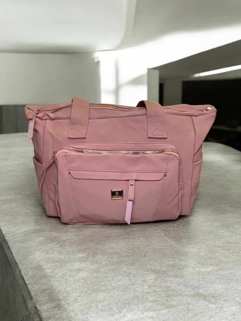 Casual Tote Bag with Front Pocket and Canvas Handles B-0229